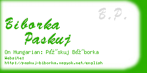 biborka paskuj business card